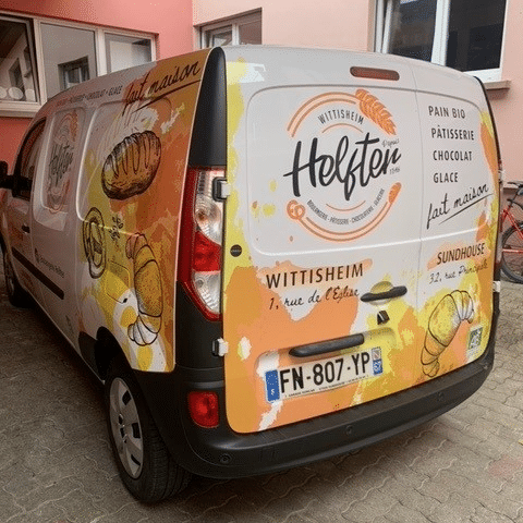 boulangerie helfter marquage vehicule - Agence de communication efficace et réactive en Alsace